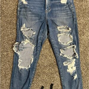 American Eagle Outfitters Ripped Blue Jeggings
